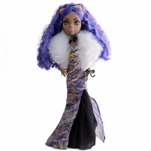 Monster High Holiday Doll with Purple Hair and Gold Crown Clawdeen Wolf